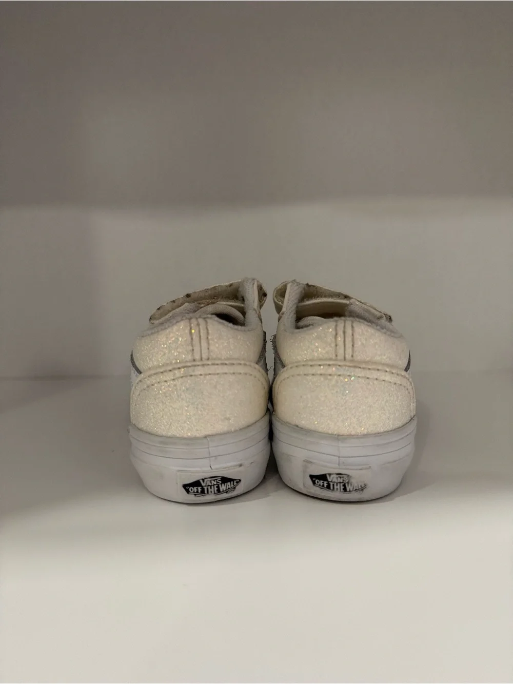 Vans Kids Glitter Velcro Sneakers - Cream
